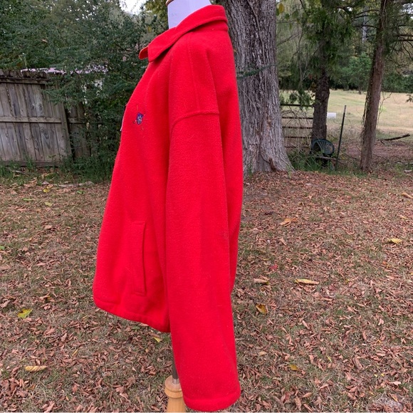 Vintage Bugle Boy Cozy Fleece Full-zip Jacket Unisex Plush Soft! Bright Red - Picture 7 of 14